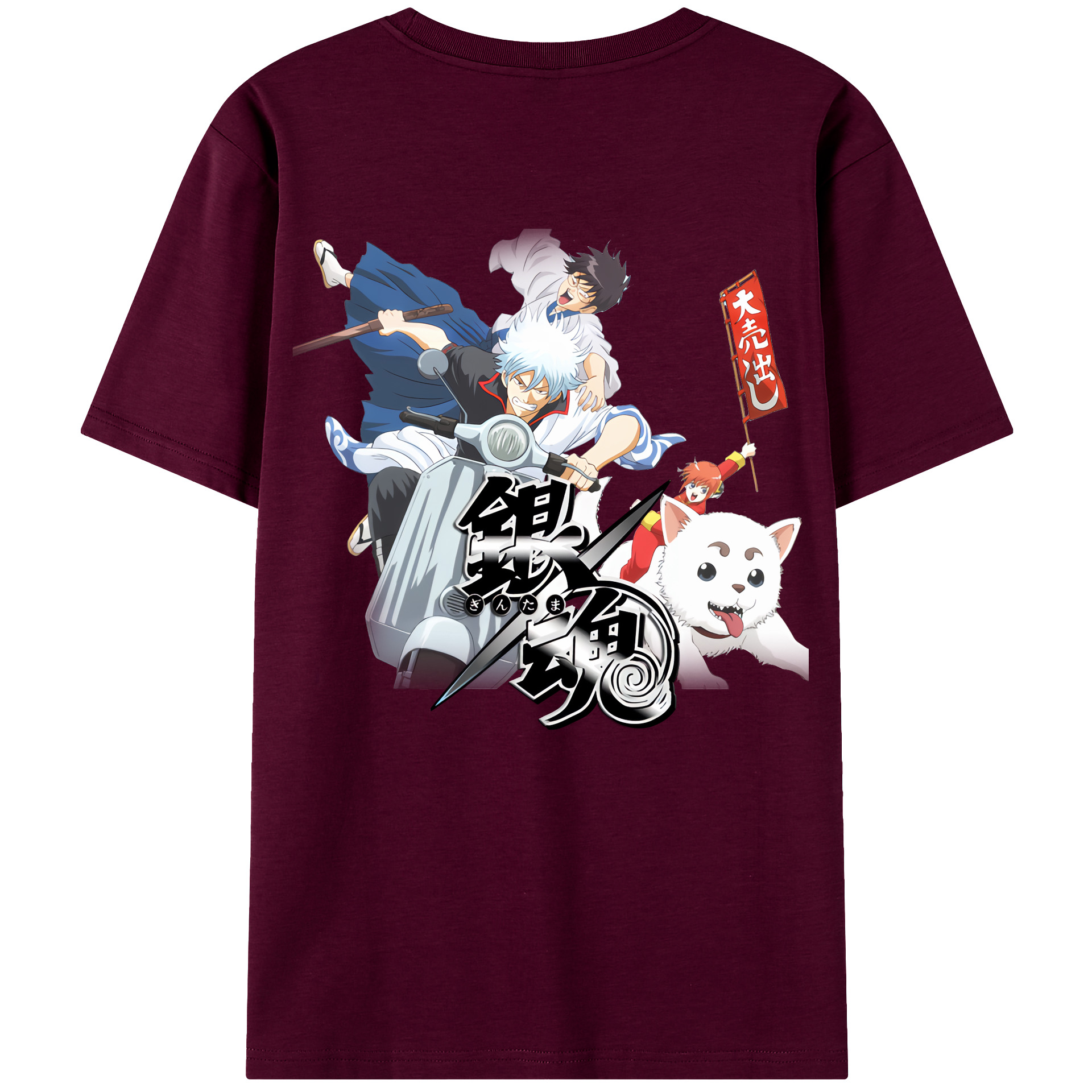 （画像用） ぎんたま 坂田銀時（さかたぎんとき） 神楽 志村新八（しむら しんぱち） GINTAMA Sakata Gintoki Kagura Shimura Shinpachi レディース半袖Tシャツ(バックプリント)